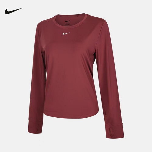 NIKE耐克DRI-FIT女子圆领速干长袖上衣休闲训练运动T恤FN2802-654
