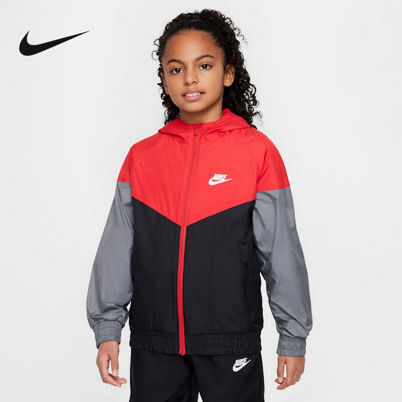 Nike耐克男女大童新款时尚加绒保暖运动休闲连帽外套HJ2534-657
