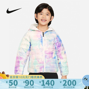 新款 Nike耐克2023年冬季 男童幼童印花双面穿羽绒服夹克保暖FZ6455
