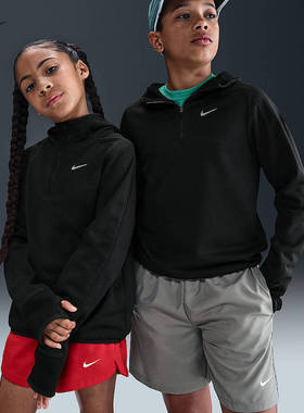 Nike耐克2025年秋冬新款大童针织休闲夹克半拉链卫衣HV0197-010