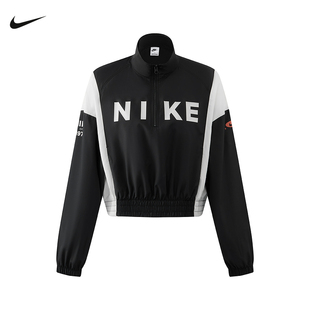 休閑拼接印花半拉鏈立領(lǐng)運(yùn)動夾克IH8479 Nike耐克外套女秋新款 010