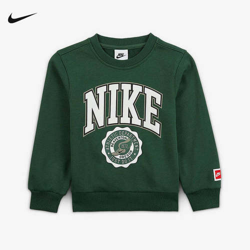 NIKE耐克幼童印花上衣2025秋新款男童法式毛圈圆领卫衣IO2698-323