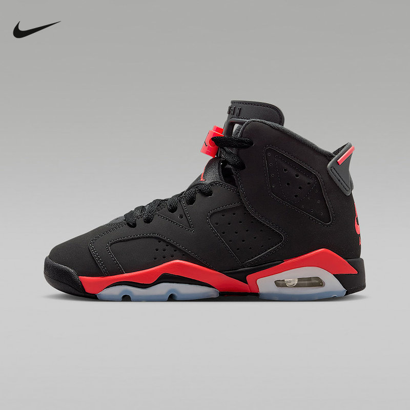 耐克女鞋Air Jordan 6 AJ6反转黑红外线高复古篮球鞋童IQ1275-001