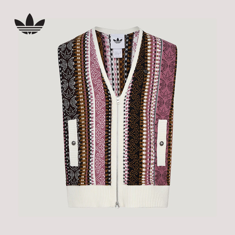 adidas阿迪达斯2026春新品男女款针织运动宽松背心马甲 KU6910图片