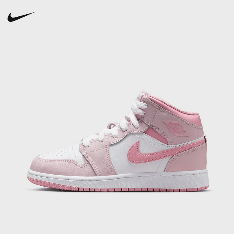 耐克童鞋男女AIR JORDAN 1 粉色AJ1大童运动板鞋篮球鞋DQ8423-600