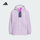 adidas阿迪达斯冬季 拒水运动休闲连帽外套女大童梭织夹克 KC0213