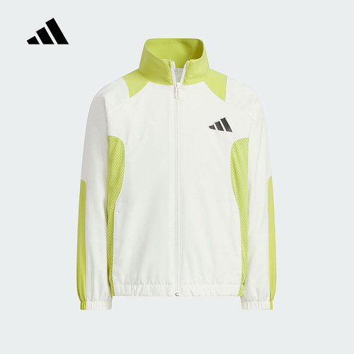adidas阿迪达斯男女小童速干外套2025秋CLIMACOOL梭织夹克 KF4954