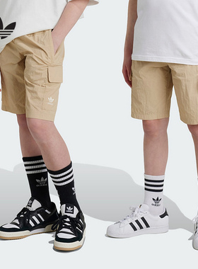 adidas阿迪达斯夏季新款男大童工装风透气舒适运动休闲短裤IX7598