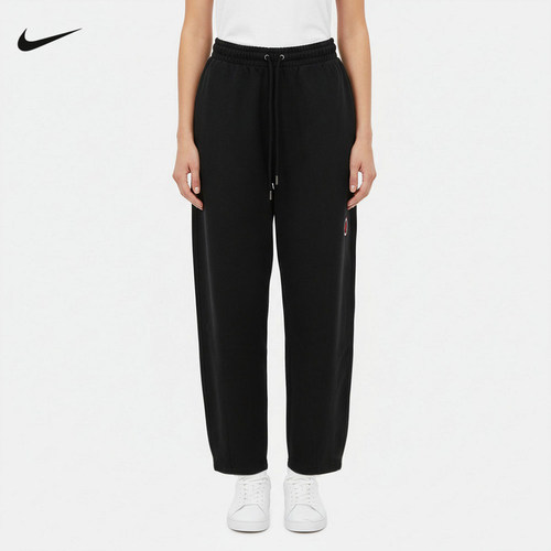Nike耐克女子高腰加绒长裤秋冬新款宽松卫裤收口运动裤IO9534-010