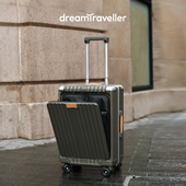 梦旅者多功能大容量行李箱前开侧开盖拉杆箱出国旅行箱登机箱男女