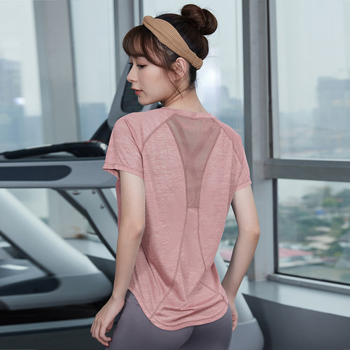 健身上衣女新款夏季短袖瑜伽服专业高端时尚运动户外晨跑步训练服