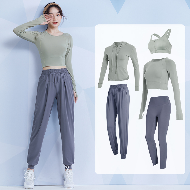 长袖女高级感健身晨跑步专业训练