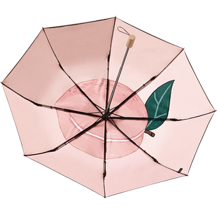 蕉下太阳伞女三折遮阳双层伞面防紫外线晴雨两用焦下黑胶防晒伞