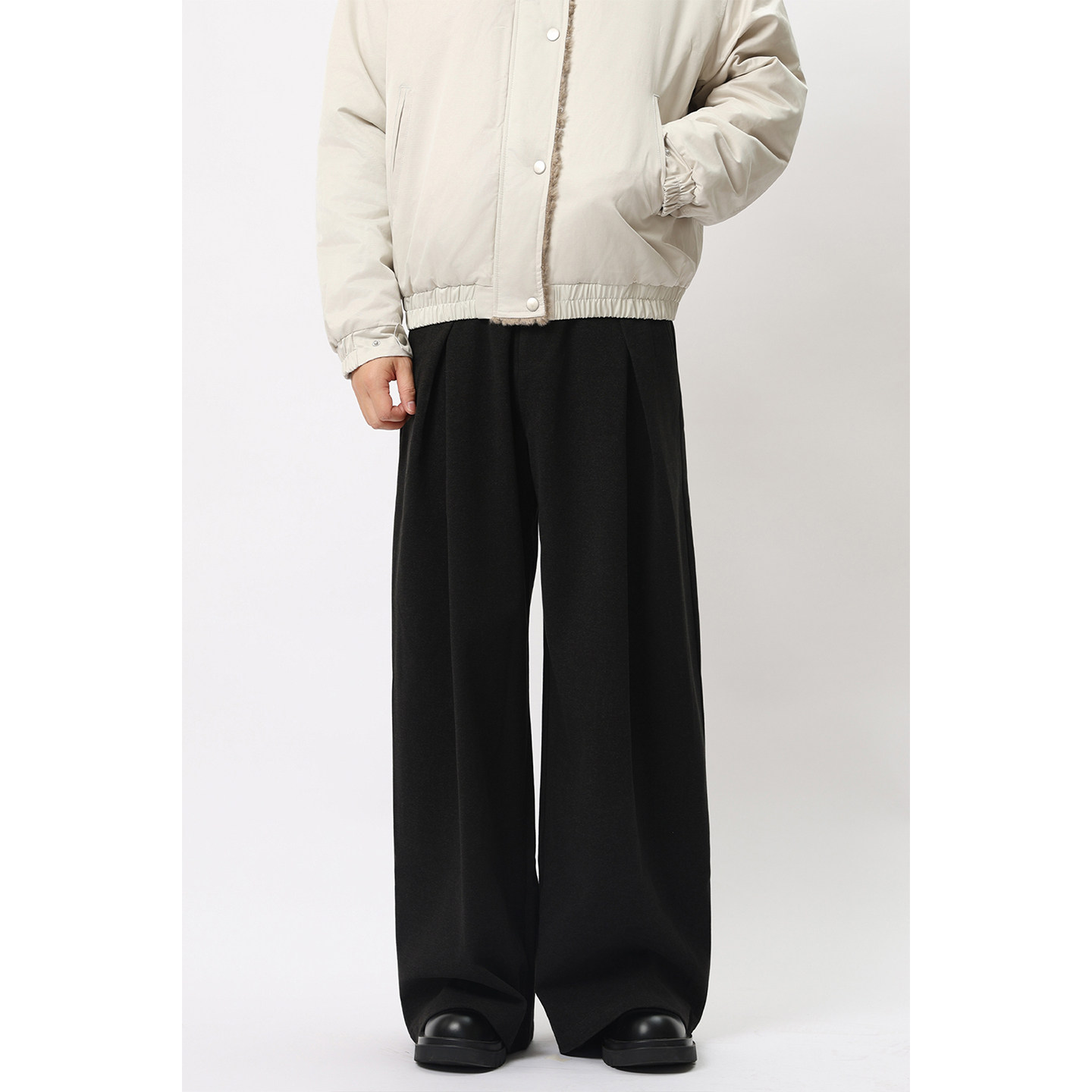 FFM-studio仿羊毛TR拉毛垂感西裤