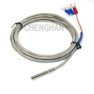 WZP-PT100铂电阻 耐高温500度PT100 耐火屏蔽线 精密温度传感器