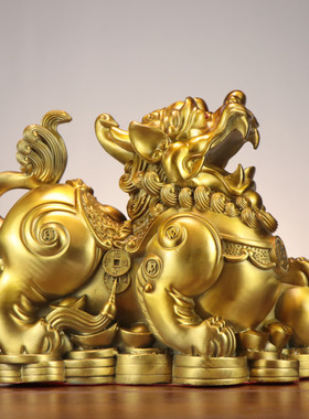 纯铜貔貅摆件一对招财镇宅客厅装饰品店铺家居办公室工艺品礼品