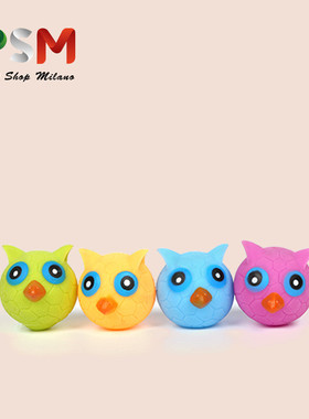 PSM宠物狗狗塑胶玩具球圆形卡通搞怪面具球适合猫猫互动