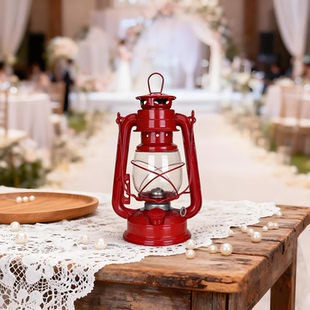 红色复古老式煤油马灯结婚乔迁新居过火进宅迎亲喜灯子孙灯长明灯