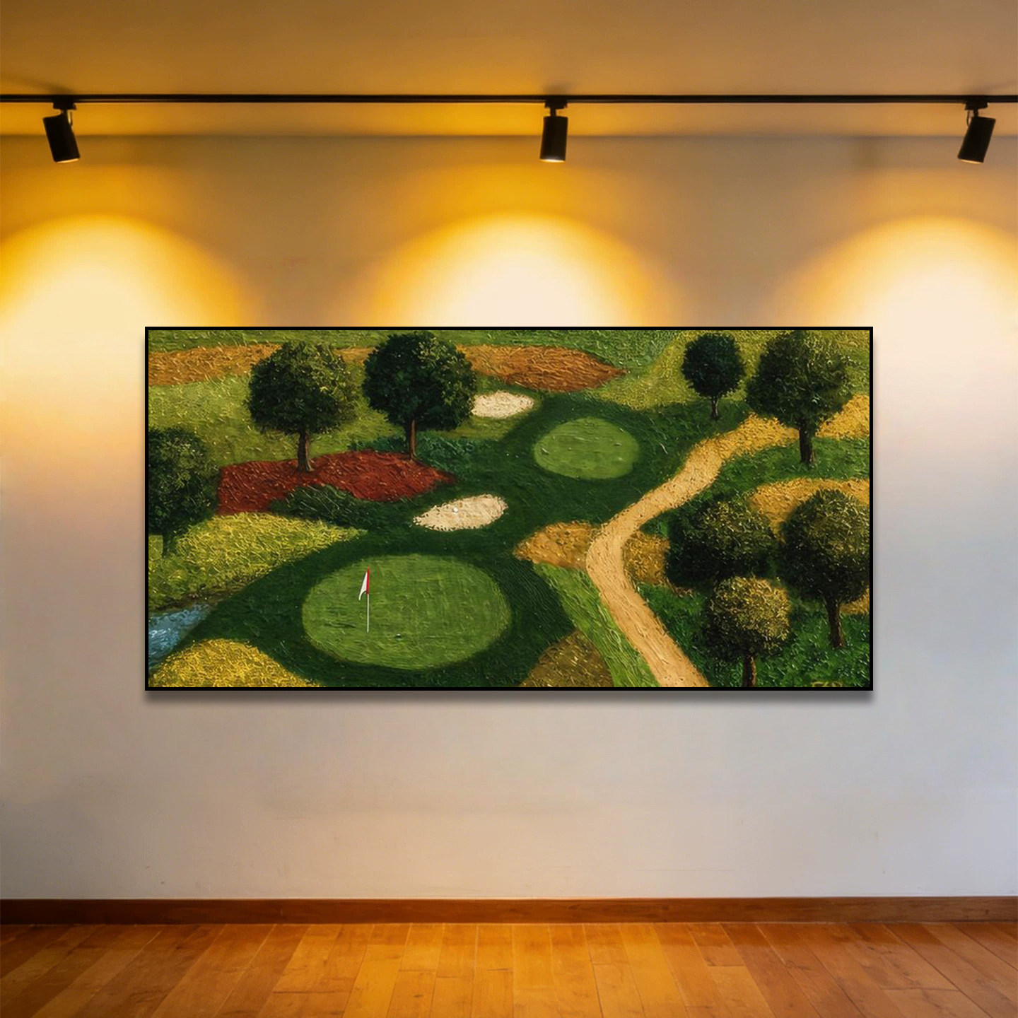 高尔夫球牌匾挂画GOLF俱乐部横版招牌英文广告壁画美式复古装饰画