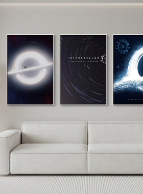 星际穿越电影挂画科技感办公室壁画科幻大片地球星球外太空装饰画