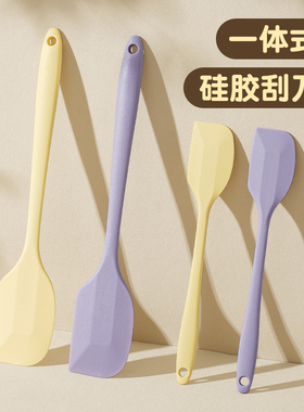 JS硅胶刮刀家用一体式蛋糕刮板耐高温食品级奶油铲子抹刀烘焙工具