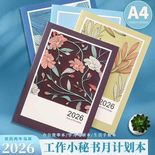 2026年新款A4工作计划本小秘书