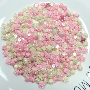 包邮 diy手工材料配件满30 300个 @01约1.3CM树脂花带孔100克约270