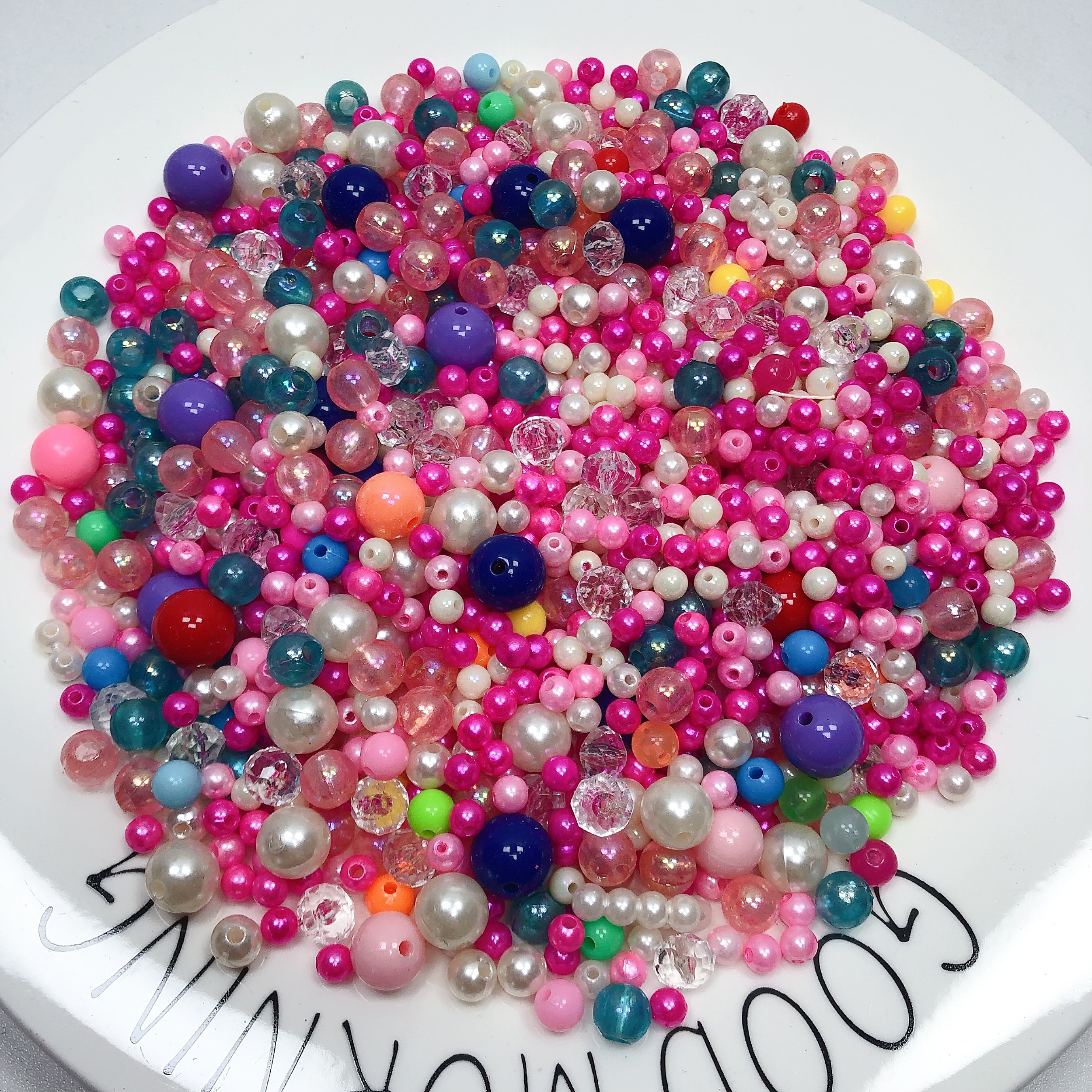 O35彩色珠子混发  250克 diy手工材料配件满30包邮