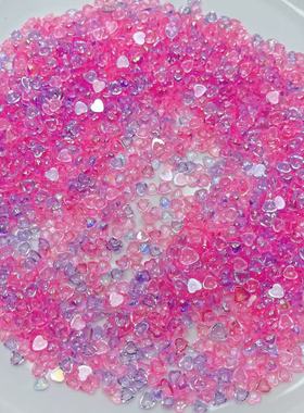 B18约0.6-0.8CM幻彩爱心贴片100克diy手工材料配件满30包邮