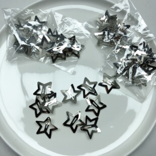 包邮 R65约3.2CM银色星星BB发夹约50个 diy手工材料配件满30