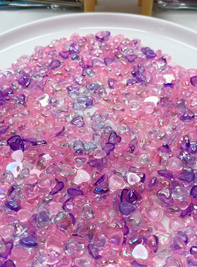 B27约0.8-1厘米幻彩爱心贴片800-1000颗diy手工材料配件满30包邮