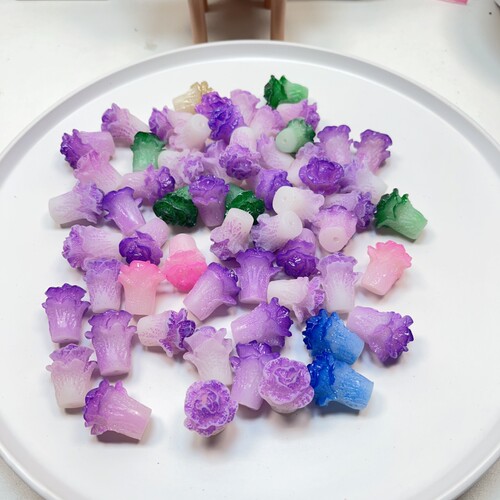R57约2.5CM树脂白菜通孔 半斤约50个diy手工材料配件满30包邮