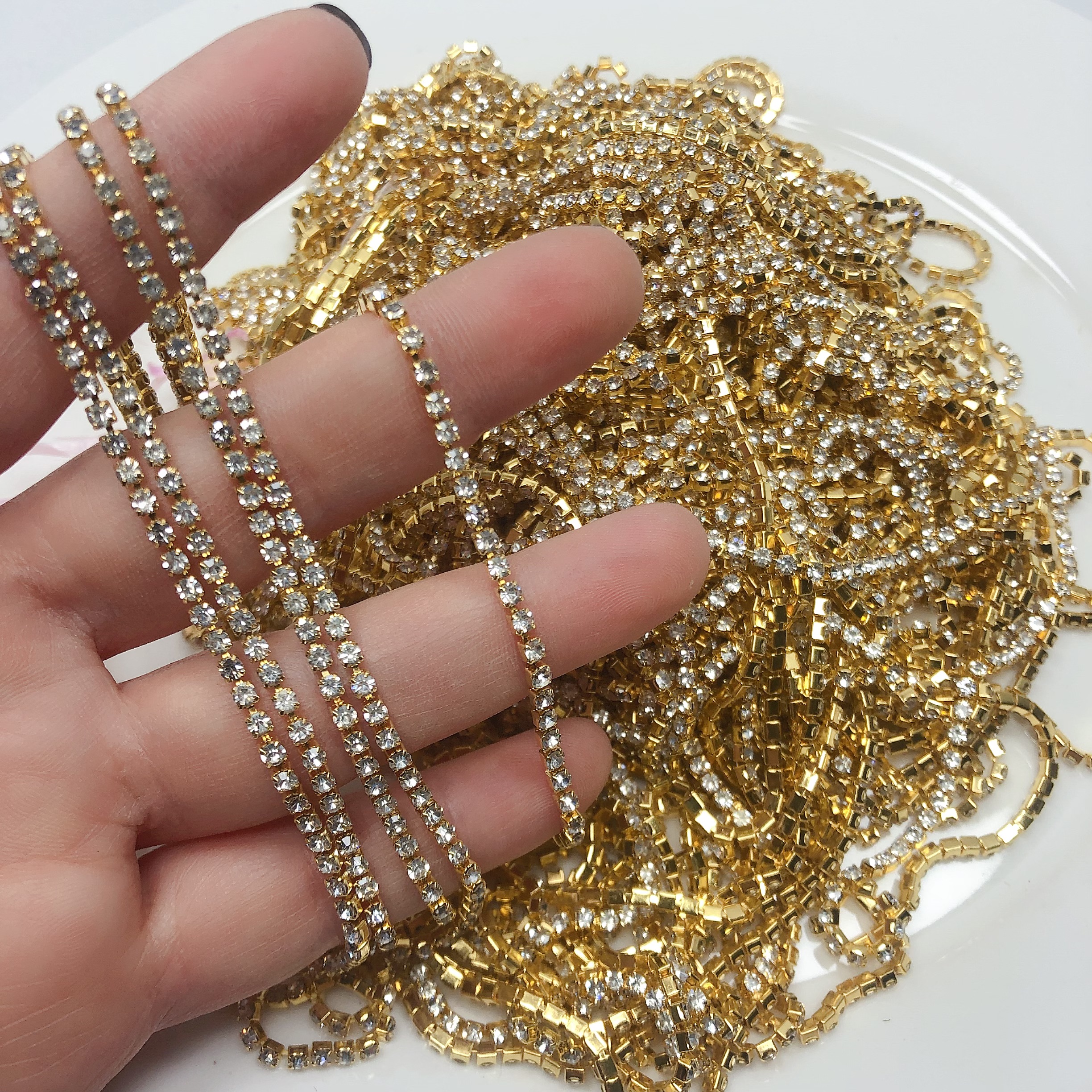 货架T19约0.2CM铜底钻链盘中一份280克diy手工材料配件满30包邮