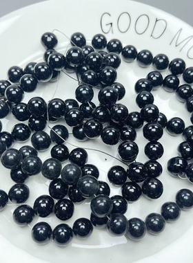 #72约1.4CM黑色玻璃珠子盘中一份420-450克diy手工材料满30包邮