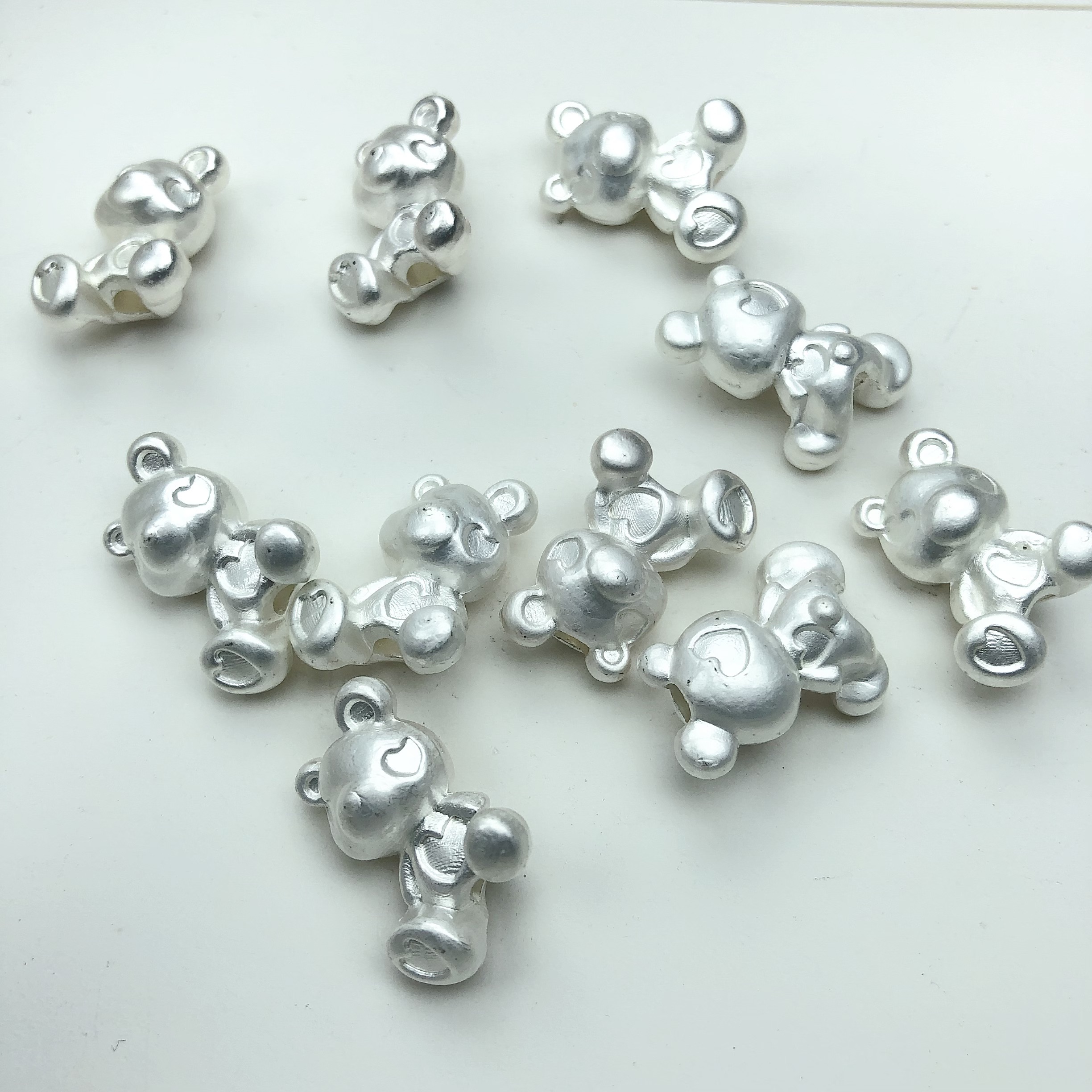 L73约1.7CM高保合金小熊珠子9-11个 diy手工材料配件满30包邮
