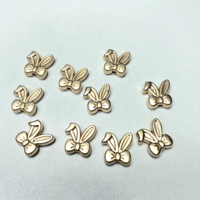 C23约1.2CM高保合金兔耳朵带孔9-11个diy手工材料配件满30包邮