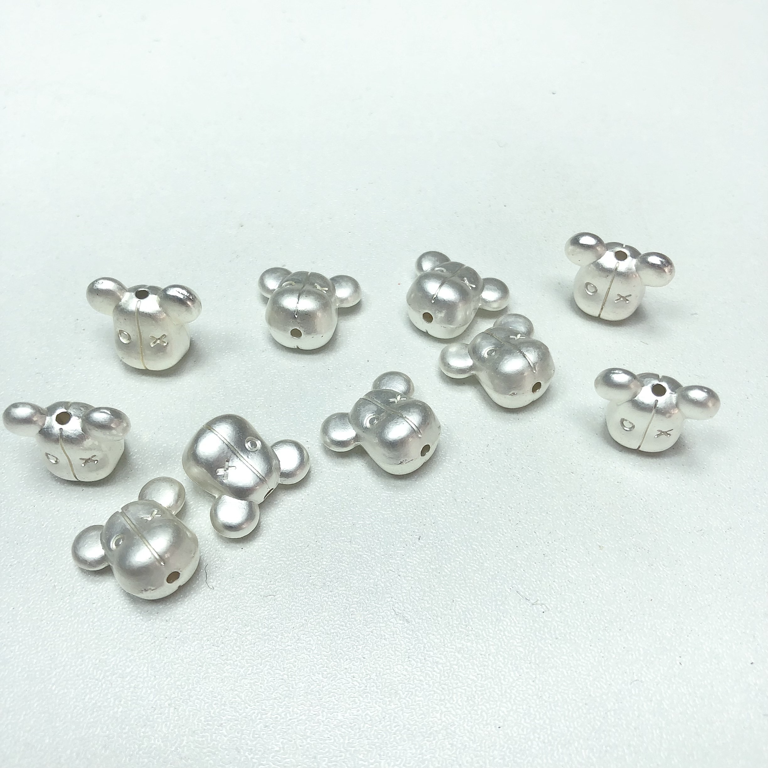 A12约1.2CM高保合金小熊 带孔 9-11个diy手工材料配件满30包邮