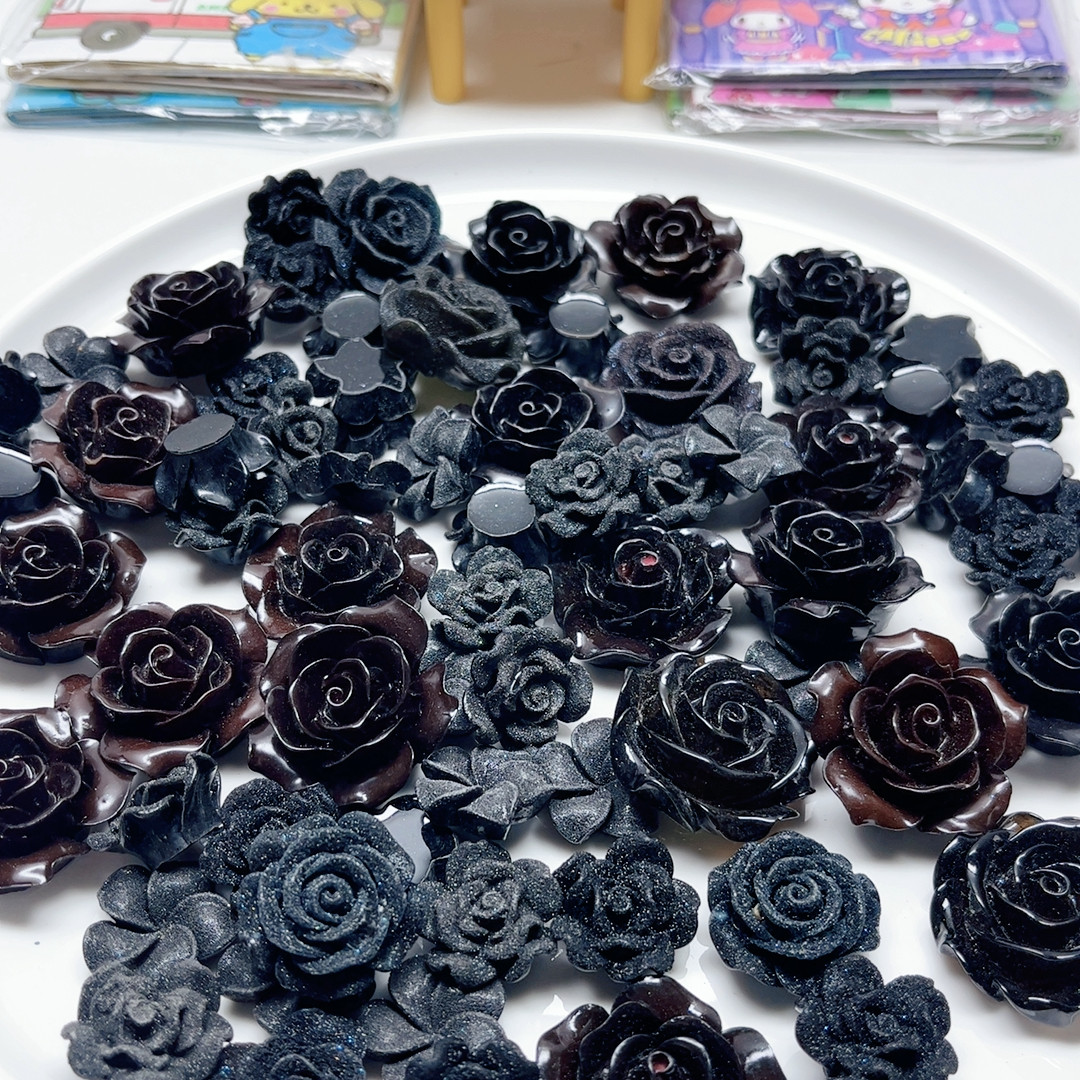 H04黑色树脂花盘中半斤diy手工材料配件满30包邮,饰品/流行首饰/时尚饰品新,其他DIY饰品配件,淘宝优惠券,粉丝福利购,淘宝优惠卷