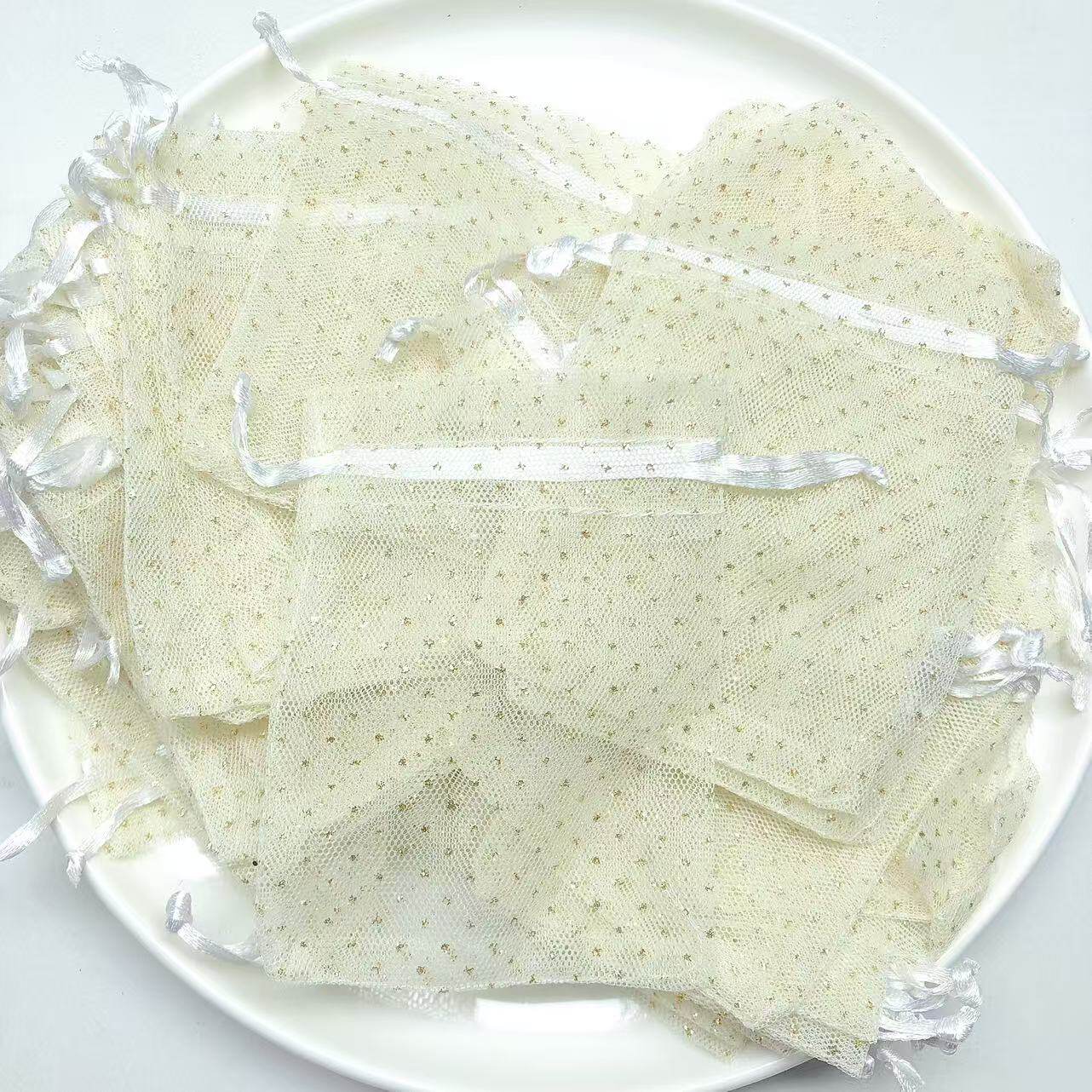 H48约9X11CM纱织束口袋50个diy手工材料配件满30包邮