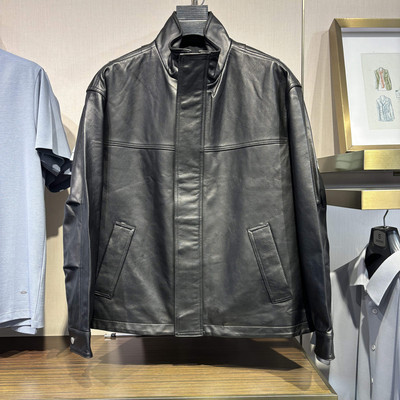 鸟家立领真皮风衣外套B1BDE4F04