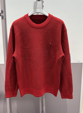 G家男装春季新款红色本命年圆领针织线衫情侣毛衣G26X201002100潮
