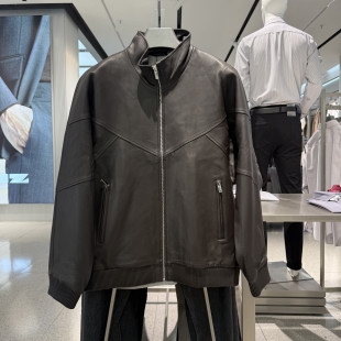 绵羊皮真皮夹克立领皮衣 2025秋冬新款 B1BDF4F01 商场同款 鸟家男装