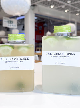 有孔盖可插吸管瓶方瓶扁方奶茶杯