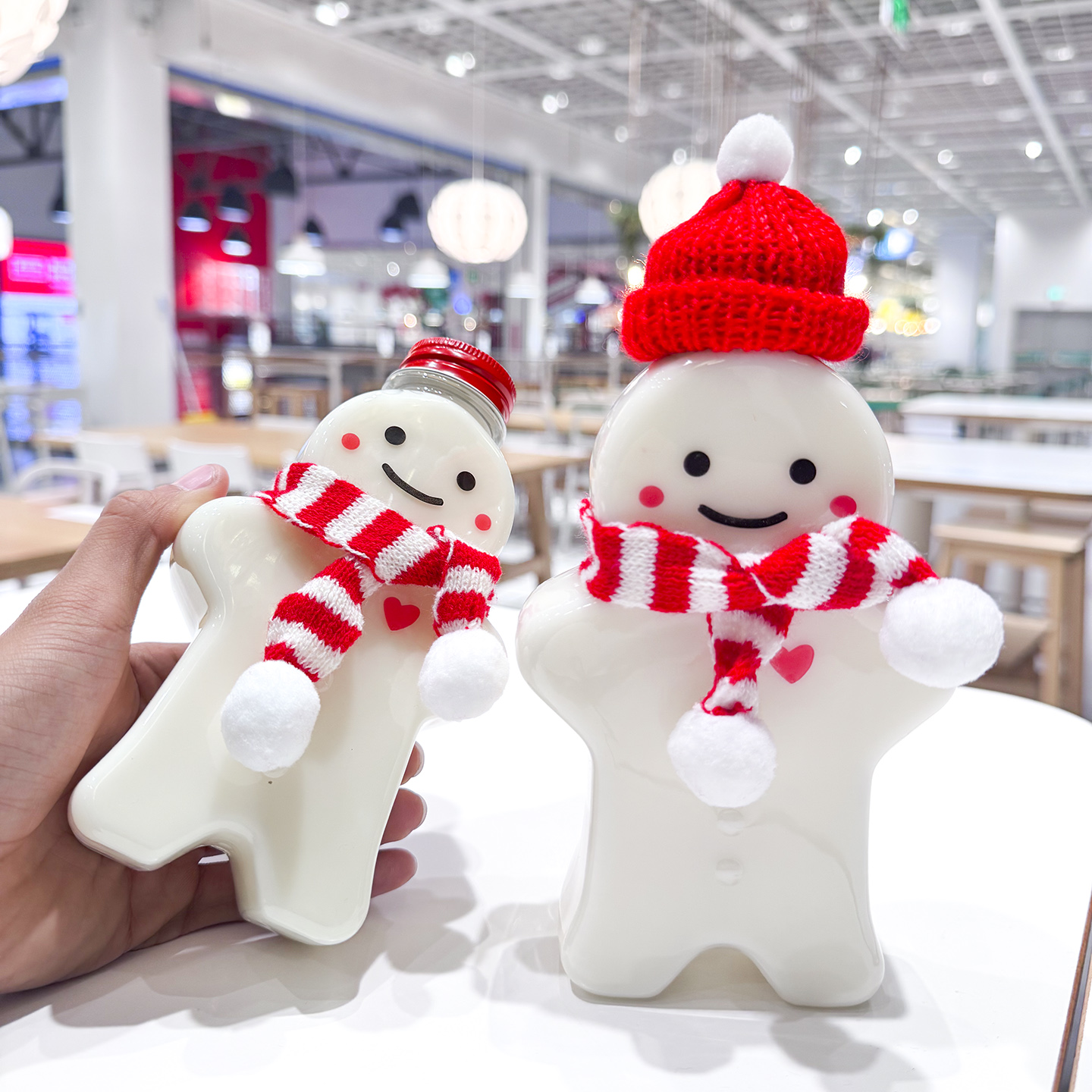 姜饼人圣诞树塑料透明瓶圣诞人瓶饮料果汁创意加厚密封食用瓶包邮