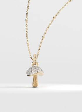 原创设计蘑菇项链女小众锁骨链