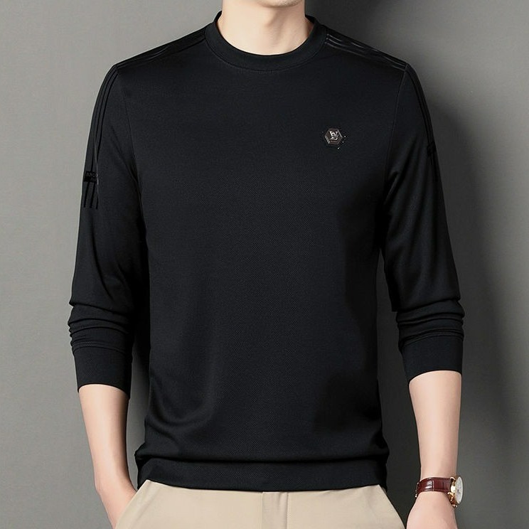 春秋季t恤男士长袖秋衣打底体恤小衫圆领潮流休闲套头衫卫衣外套