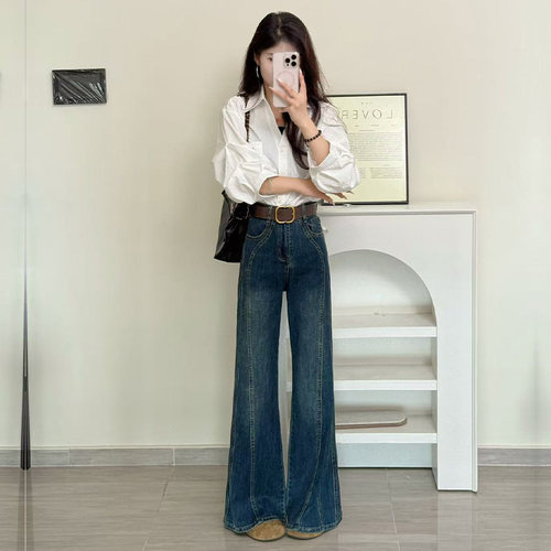 不贴腿喇叭牛仔裤女春秋冬季新款