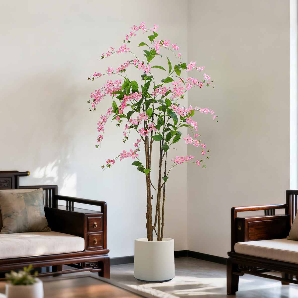 仿真植物垂丝茉莉花高级假树室内盆栽造景客厅装饰品仿生植物摆设