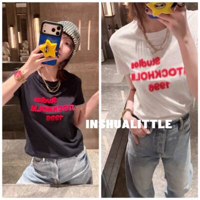 26s新款字母拼色短袖T恤女士