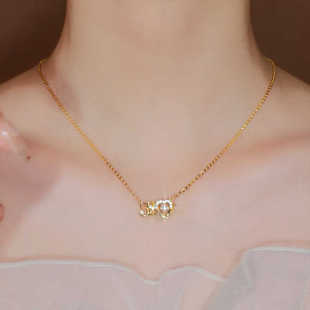 灵动520钛钢爱心吊坠项链女小众设计感锁骨链百搭气质颈链送礼物